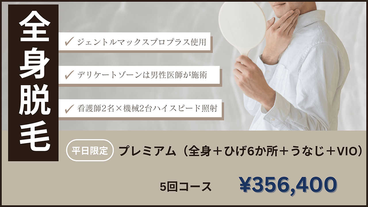 男性医療レーザー脱毛イメージ